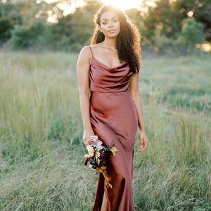 Revelry Skye Satin dress (1 broken strap)